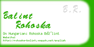 balint rohoska business card